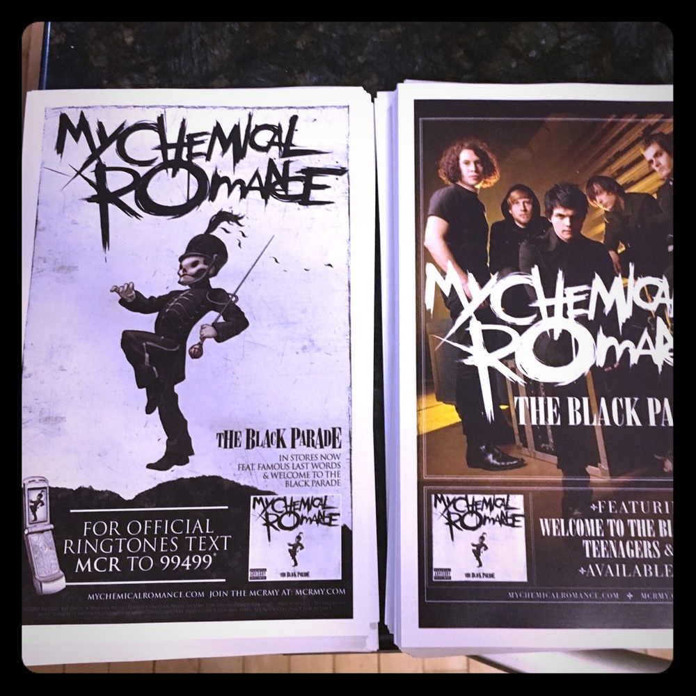 RARE!! MCR My Chemical Romance Black Parade flyers